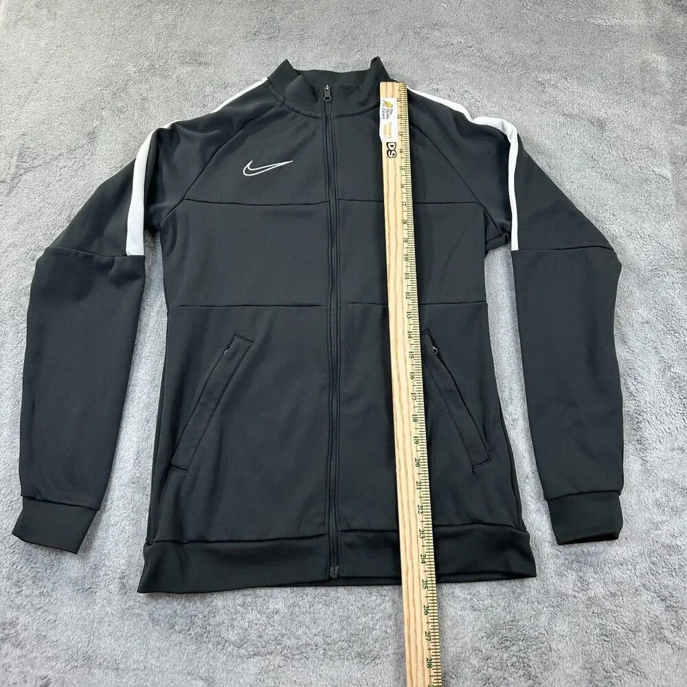 Nike Track Jacket Youth Dri-FIT Full Zip Black White Stripe Size S